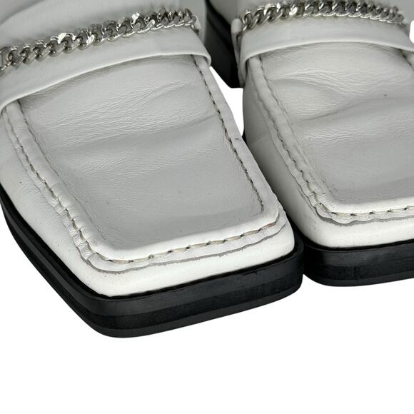 Tony Bianco Women's Chain Loafers 7 Square Toe White Cruise Relaxed Mule Classic - Picture 7 of 13